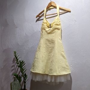 Buttercream Pin Up Halter Dress